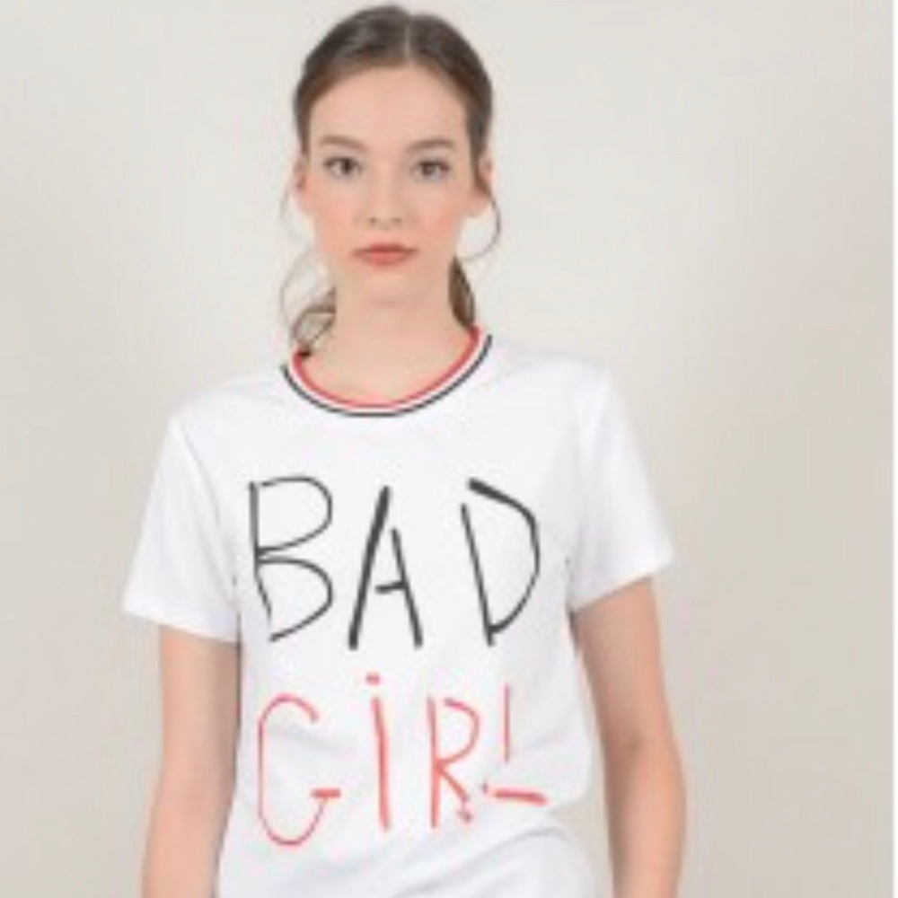 NWT Molly Bracken Bad Girl Tee Shirt White